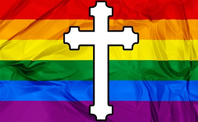 symbol of cross and rainbow flag 400 247